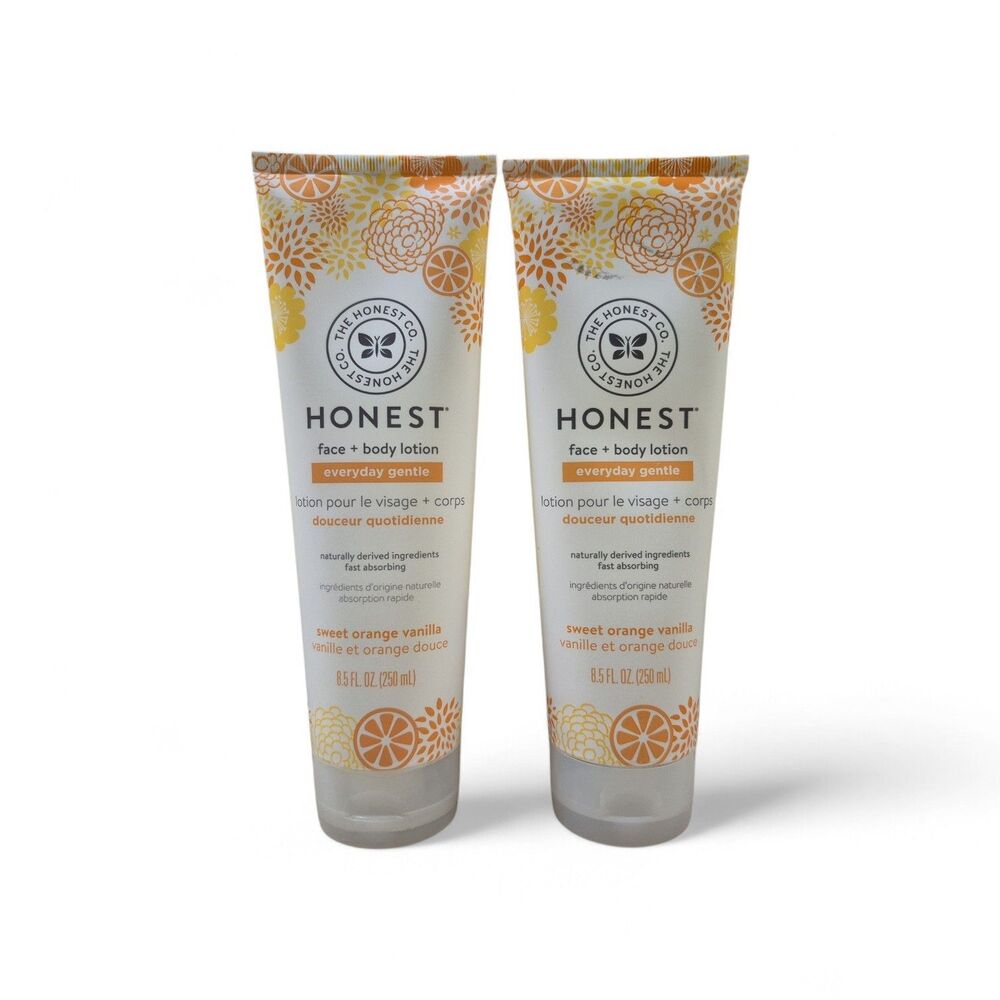 2 The Honest Company Hydrating Face + Body Lotion  Citrus Vanilla Refresh, 8.5oz